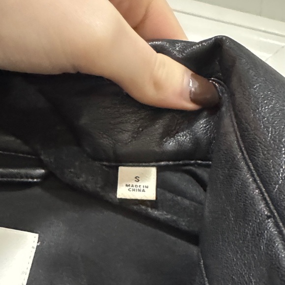 Aritiza Babaton Black Leather Button-Front Jacket - Picture 3 of 5